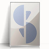 Boho Wall Art | Abstract Geometric Royal Blue Print | Modern Decor