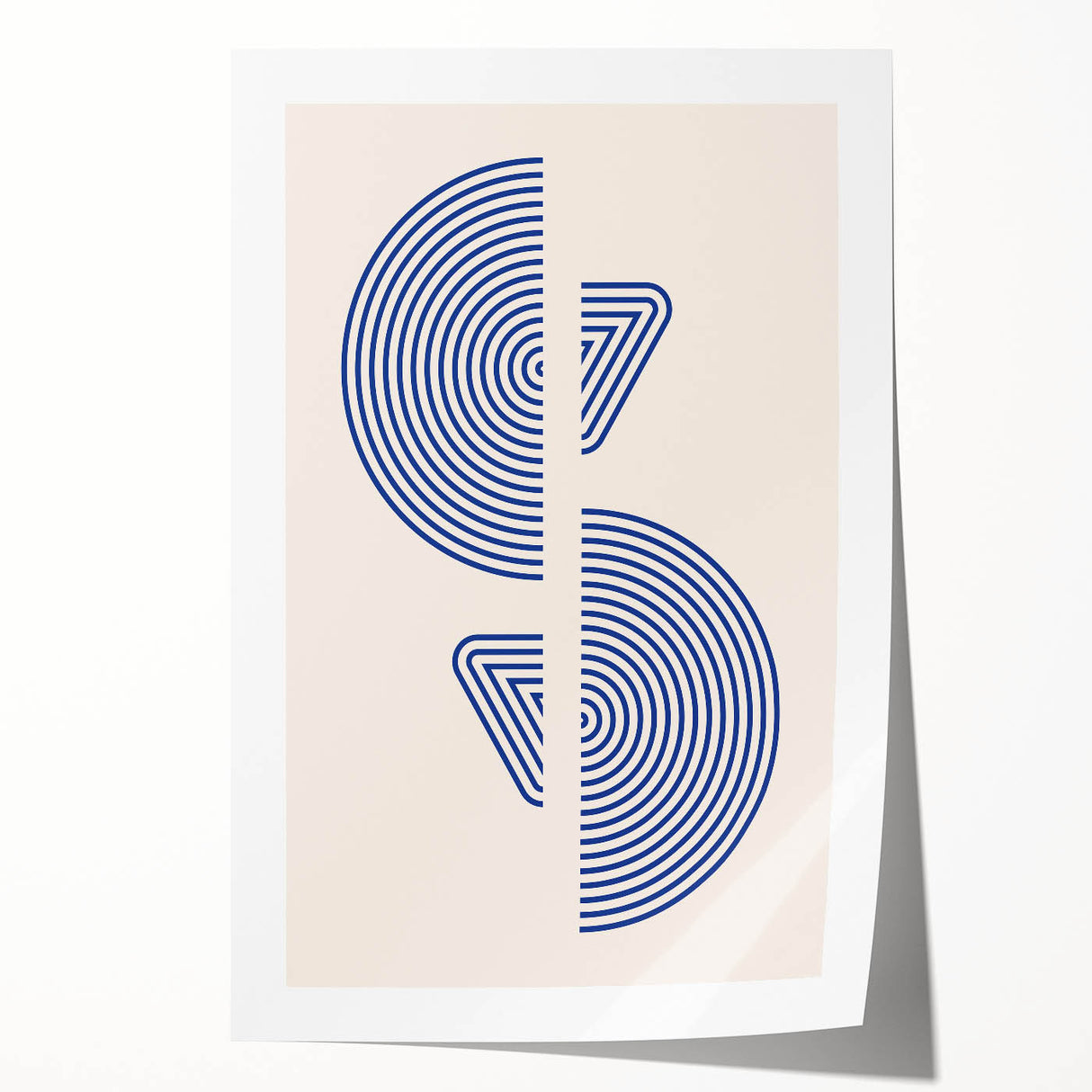 Boho Wall Art | Abstract Geometric Royal Blue Print | Modern Decor