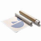 Boho Wall Art | Abstract Geometric Royal Blue Print | Modern Decor