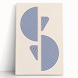 Boho Wall Art | Abstract Geometric Royal Blue Print | Modern Decor