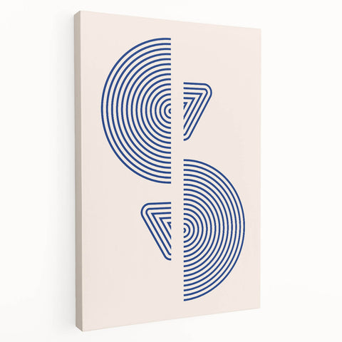 Boho Wall Art | Abstract Geometric Royal Blue Print | Modern Decor