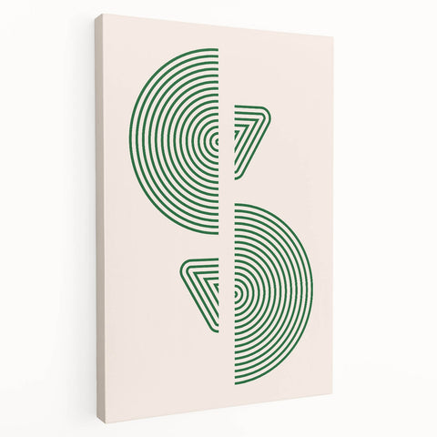 Boho Decor Canvas - Geometric Green Bohemian Wall Art for Modern Homes