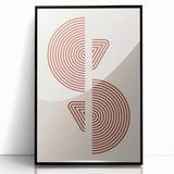 Bohemian Wall Art - Eclectic Rust Geometric Boho Canvas for Interiors