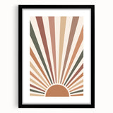 Boho Chic Wall Art - Sunburst Geometric Bohemian Canvas for Interiors