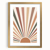 Boho Chic Wall Art - Sunburst Geometric Bohemian Canvas for Interiors