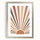 Boho Chic Wall Art - Sunburst Geometric Bohemian Canvas for Interiors