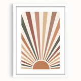 Boho Chic Wall Art - Sunburst Geometric Bohemian Canvas for Interiors