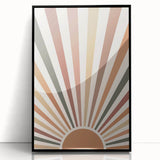 Boho Chic Wall Art - Sunburst Geometric Bohemian Canvas for Interiors