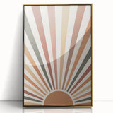 Boho Chic Wall Art - Sunburst Geometric Bohemian Canvas for Interiors