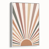 Boho Chic Wall Art - Sunburst Geometric Bohemian Canvas for Interiors