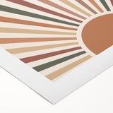 Boho Chic Wall Art - Sunburst Geometric Bohemian Canvas for Interiors