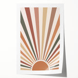 Boho Chic Wall Art - Sunburst Geometric Bohemian Canvas for Interiors