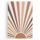 Boho Chic Wall Art - Sunburst Geometric Bohemian Canvas for Interiors