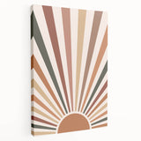 Boho Chic Wall Art - Sunburst Geometric Bohemian Canvas for Interiors