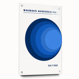 Bohemian Blue Circle Art | Eclectic Bauhaus Boho Decor Canvas Print