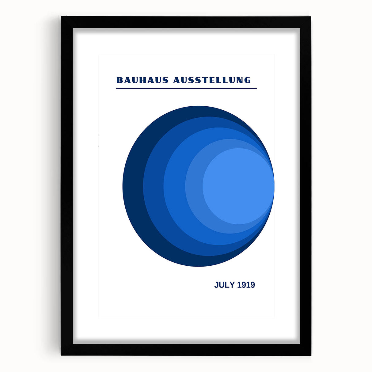 Bohemian Blue Circle Art | Eclectic Bauhaus Boho Decor Canvas Print
