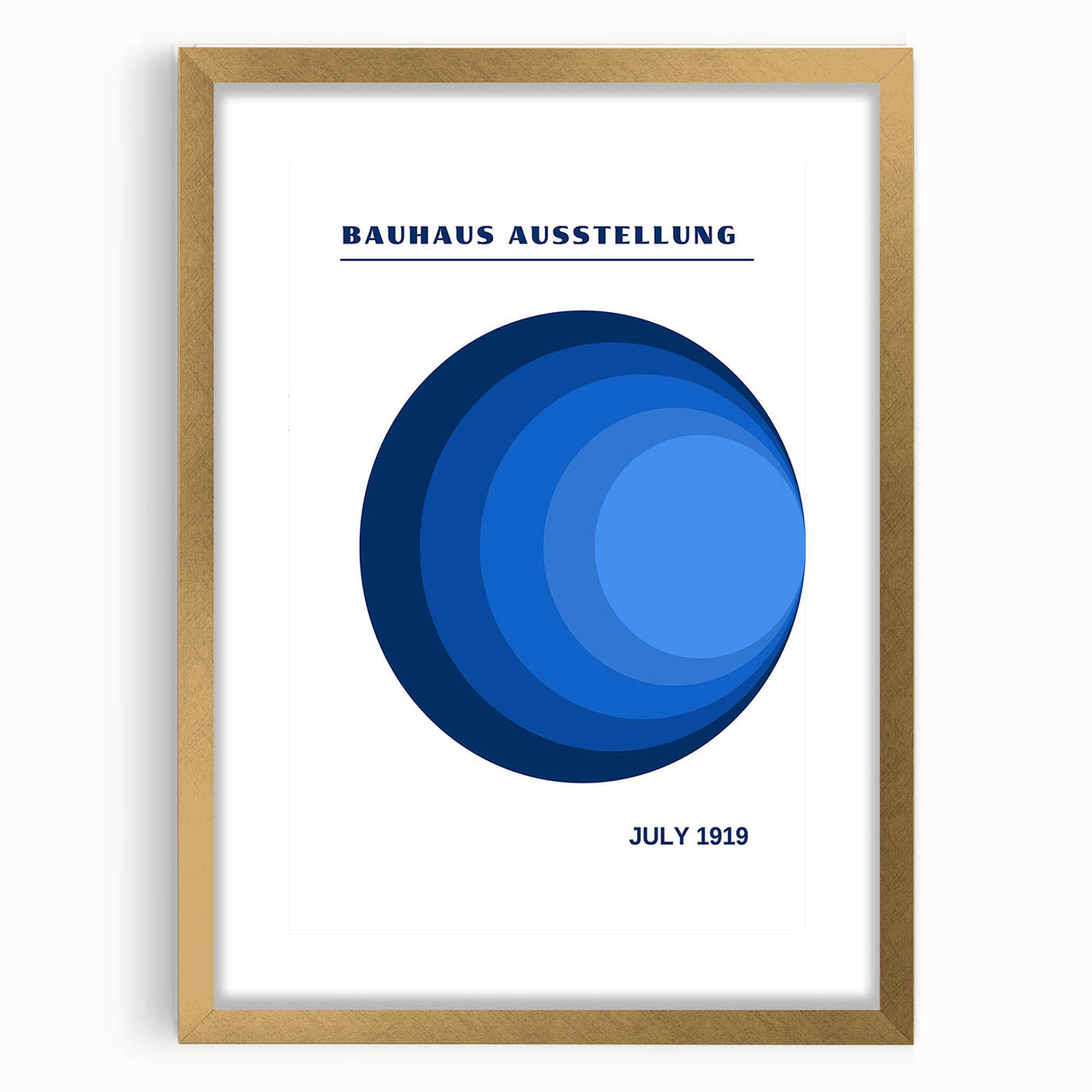 Bohemian Blue Circle Art | Eclectic Bauhaus Boho Decor Canvas Print