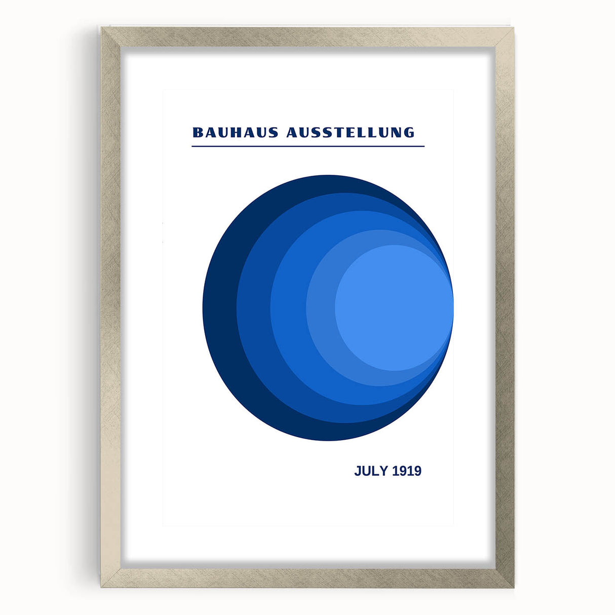 Bohemian Blue Circle Art | Eclectic Bauhaus Boho Decor Canvas Print