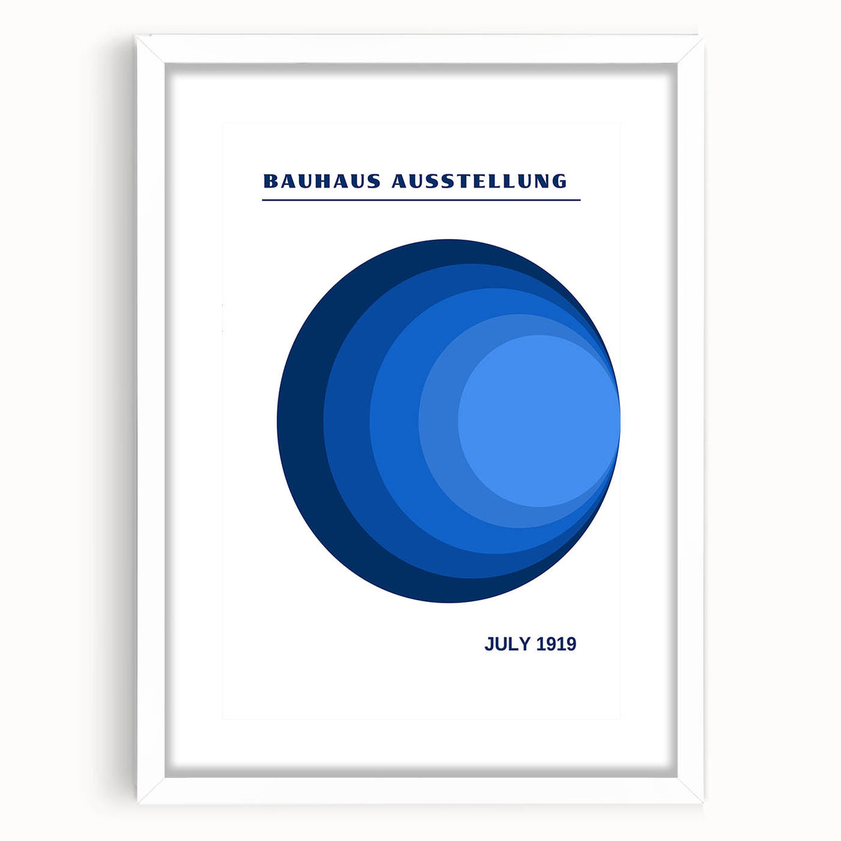 Bohemian Blue Circle Art | Eclectic Bauhaus Boho Decor Canvas Print