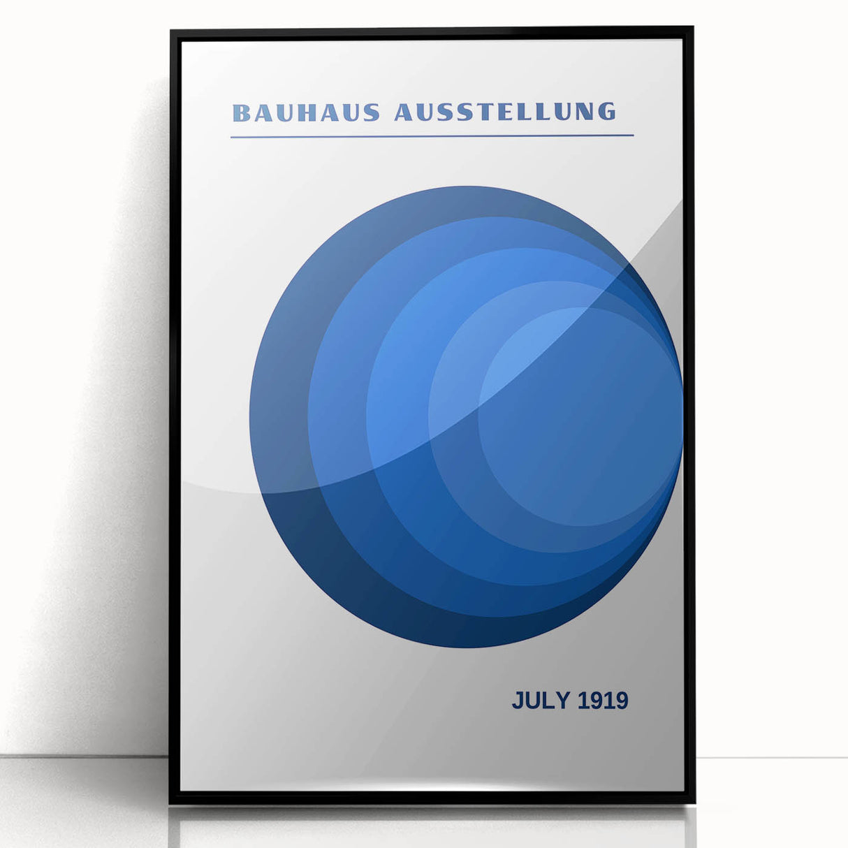 Bohemian Blue Circle Art | Eclectic Bauhaus Boho Decor Canvas Print