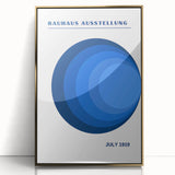 Bohemian Blue Circle Art | Eclectic Bauhaus Boho Decor Canvas Print