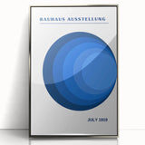 Bohemian Blue Circle Art | Eclectic Bauhaus Boho Decor Canvas Print