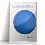 Bohemian Blue Circle Art | Eclectic Bauhaus Boho Decor Canvas Print