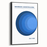 Bohemian Blue Circle Art | Eclectic Bauhaus Boho Decor Canvas Print