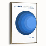 Bohemian Blue Circle Art | Eclectic Bauhaus Boho Decor Canvas Print