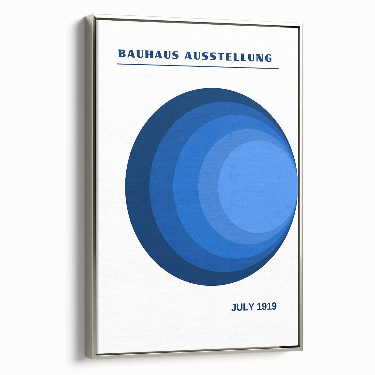 Bohemian Blue Circle Art | Eclectic Bauhaus Boho Decor Canvas Print