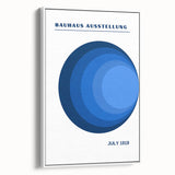 Bohemian Blue Circle Art | Eclectic Bauhaus Boho Decor Canvas Print