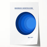 Bohemian Blue Circle Art | Eclectic Bauhaus Boho Decor Canvas Print