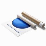 Bohemian Blue Circle Art | Eclectic Bauhaus Boho Decor Canvas Print