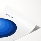 Bohemian Blue Circle Art | Eclectic Bauhaus Boho Decor Canvas Print