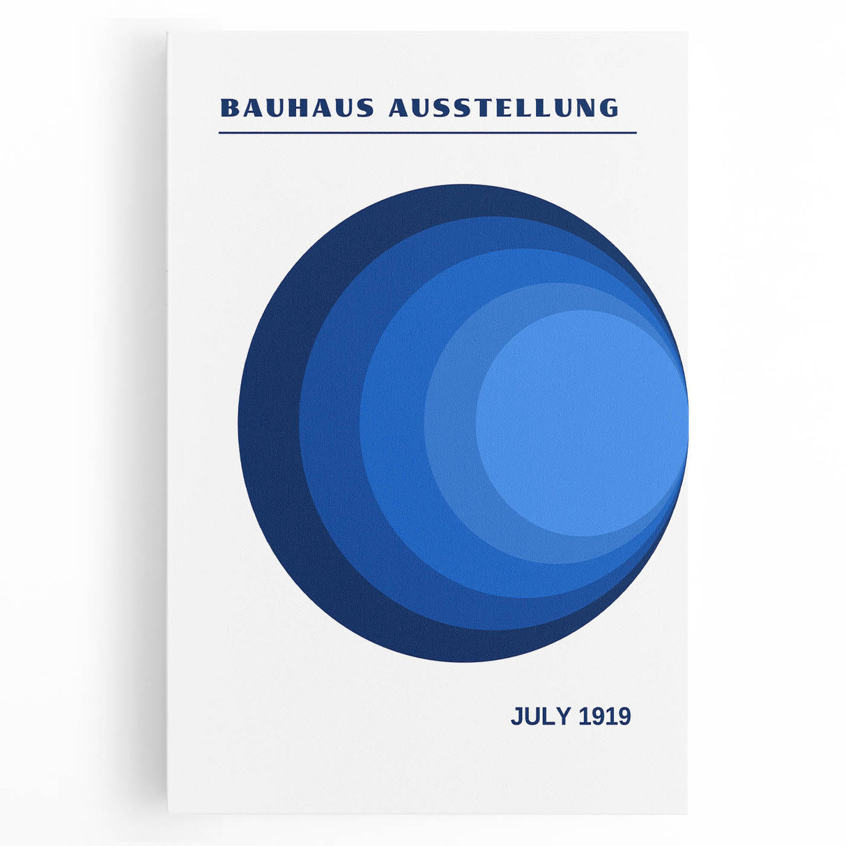Bohemian Blue Circle Art | Eclectic Bauhaus Boho Decor Canvas Print