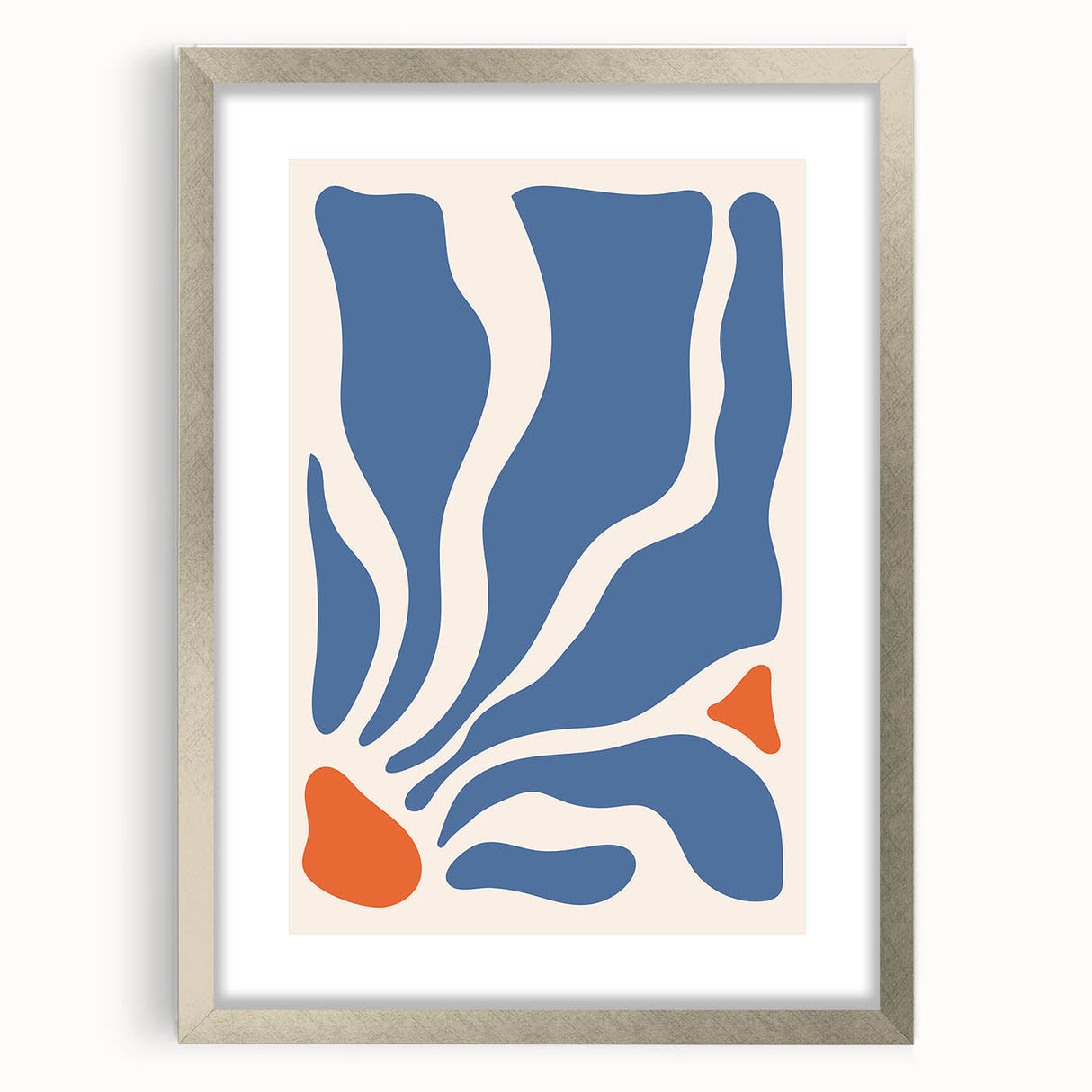 Bohemian Wall Art - Abstract Blue and Orange Boho Chic Canvas Print