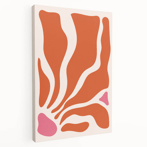 Boho Wall Art - Abstract Orange and Pink Bohemian Canvas Print