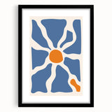 Boho Chic Wall Art - Abstract Blue and Orange Bohemian Canvas Print