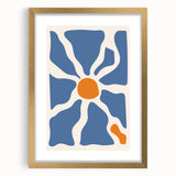 Boho Chic Wall Art - Abstract Blue and Orange Bohemian Canvas Print