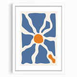 Boho Chic Wall Art - Abstract Blue and Orange Bohemian Canvas Print