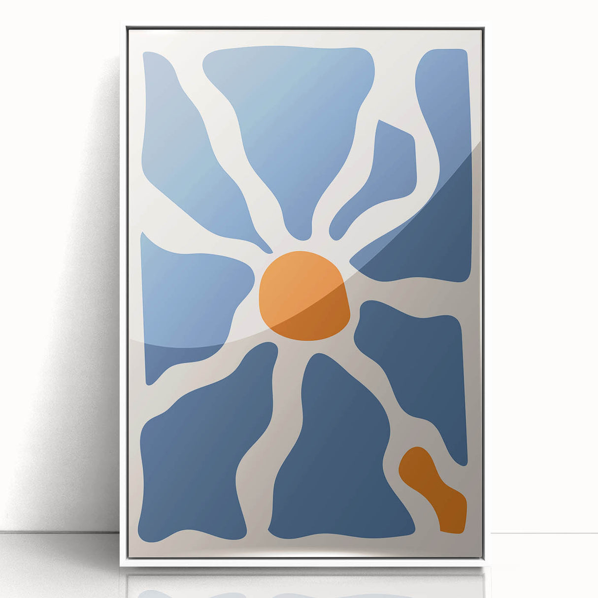 Boho Chic Wall Art - Abstract Blue and Orange Bohemian Canvas Print