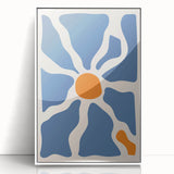 Boho Chic Wall Art - Abstract Blue and Orange Bohemian Canvas Print
