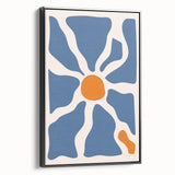 Boho Chic Wall Art - Abstract Blue and Orange Bohemian Canvas Print