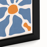 Boho Chic Wall Art - Abstract Blue and Orange Bohemian Canvas Print