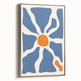Boho Chic Wall Art - Abstract Blue and Orange Bohemian Canvas Print