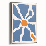 Boho Chic Wall Art - Abstract Blue and Orange Bohemian Canvas Print