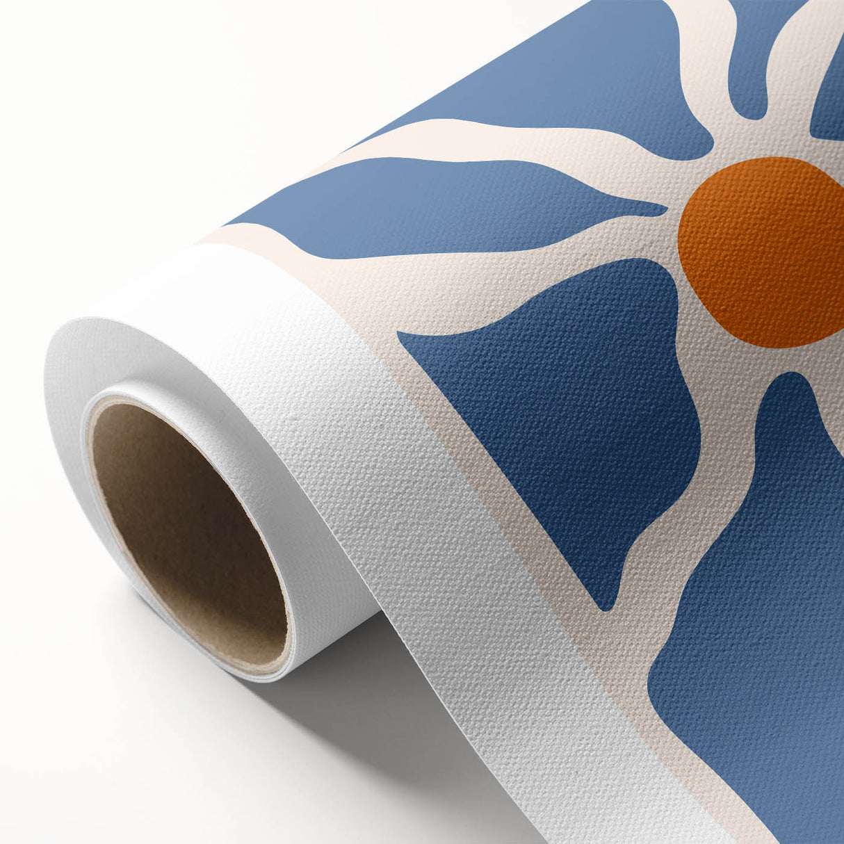 Boho Chic Wall Art - Abstract Blue and Orange Bohemian Canvas Print