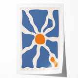 Boho Chic Wall Art - Abstract Blue and Orange Bohemian Canvas Print