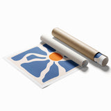 Boho Chic Wall Art - Abstract Blue and Orange Bohemian Canvas Print