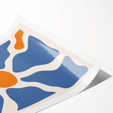 Boho Chic Wall Art - Abstract Blue and Orange Bohemian Canvas Print